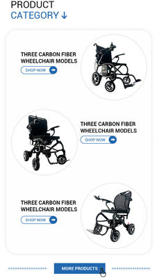 탄소 섬유 프레임과 함께 완전 자동 접는 전기 휠체어 910mm * 610mm * 875mm